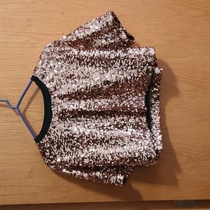 Sequin crop top dress shirt